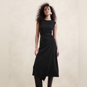 Banana Republic Cece Knit Wrap Dress Black XL